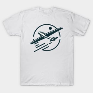 Glider Sailplane Biplane aerial floating soaring T-Shirt